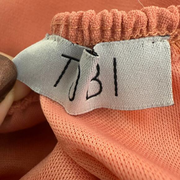 TOBI Womens Front Ruffle Adjustable Spaghetti Strap Scoop Neck Pink Dress Small - Picture 8 of 10